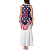 United States Cricket World Cup 2024 Tank Maxi Dress USA Badge Eagle Make Champions - Wonder Print Shop