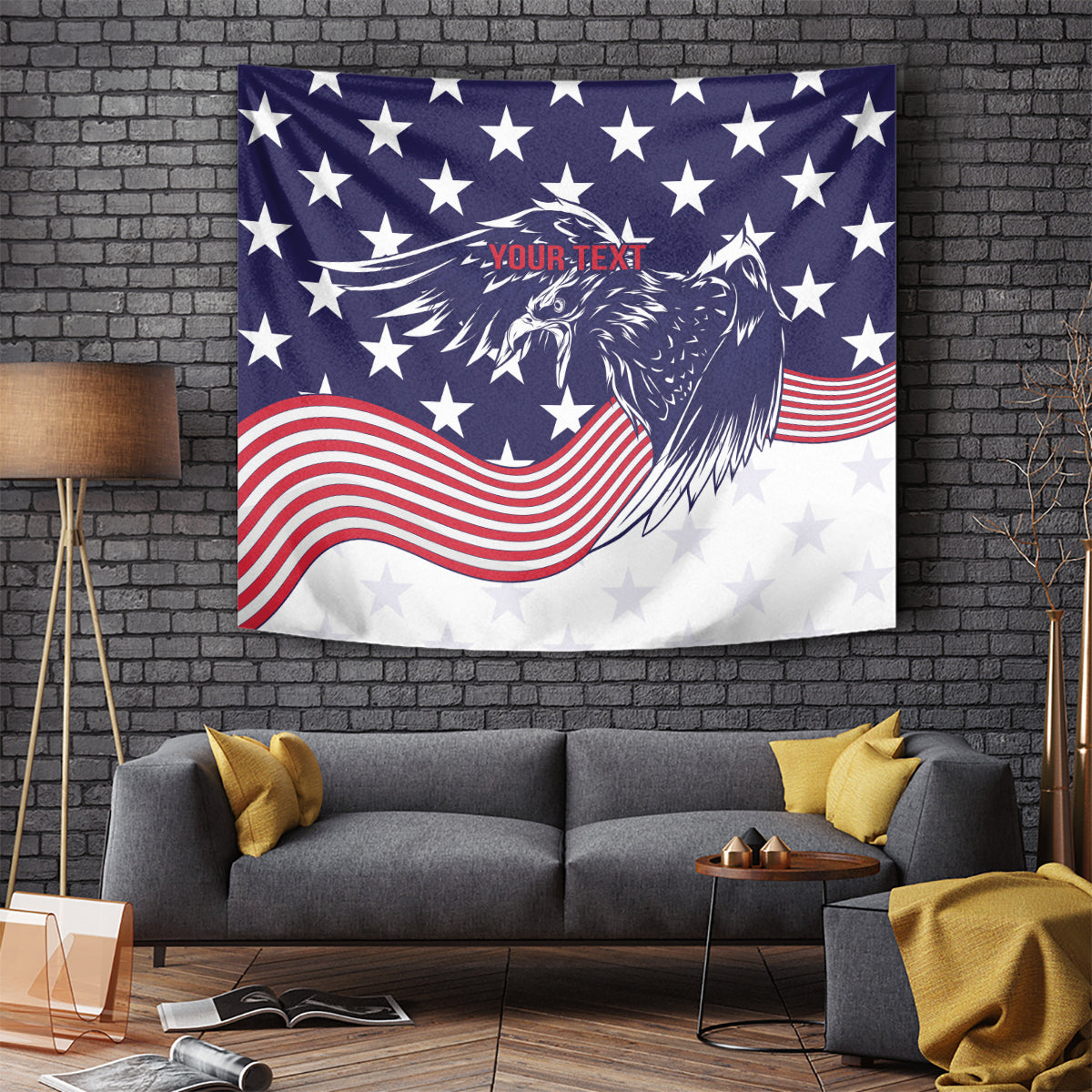 United States Cricket World Cup 2024 Tapestry USA Badge Eagle Make Champions - Wonder Print Shop