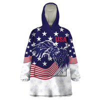 United States Cricket World Cup 2024 Wearable Blanket Hoodie USA Badge Eagle Make Champions - Wonder Print Shop