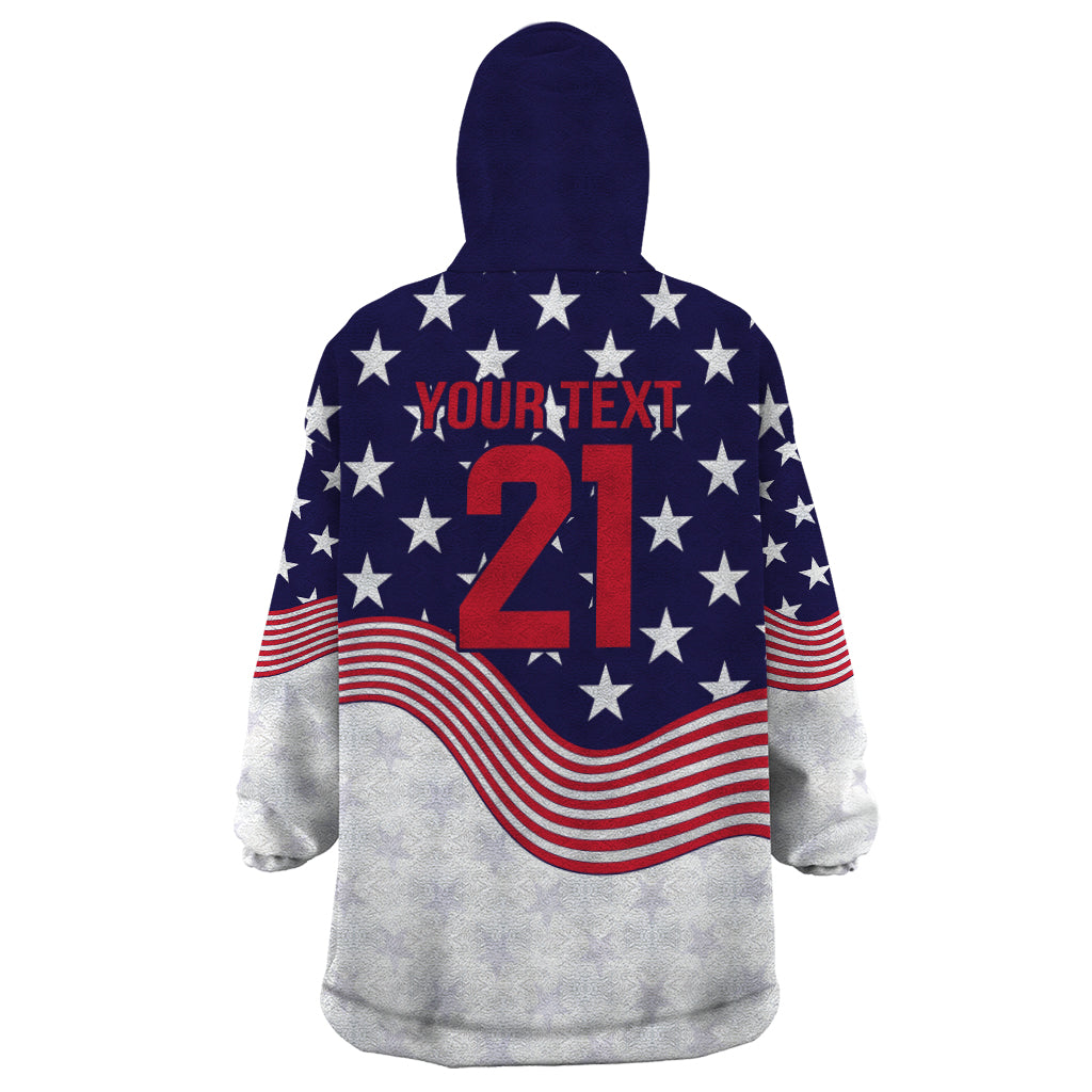 United States Cricket World Cup 2024 Wearable Blanket Hoodie USA Badge Eagle Make Champions - Wonder Print Shop