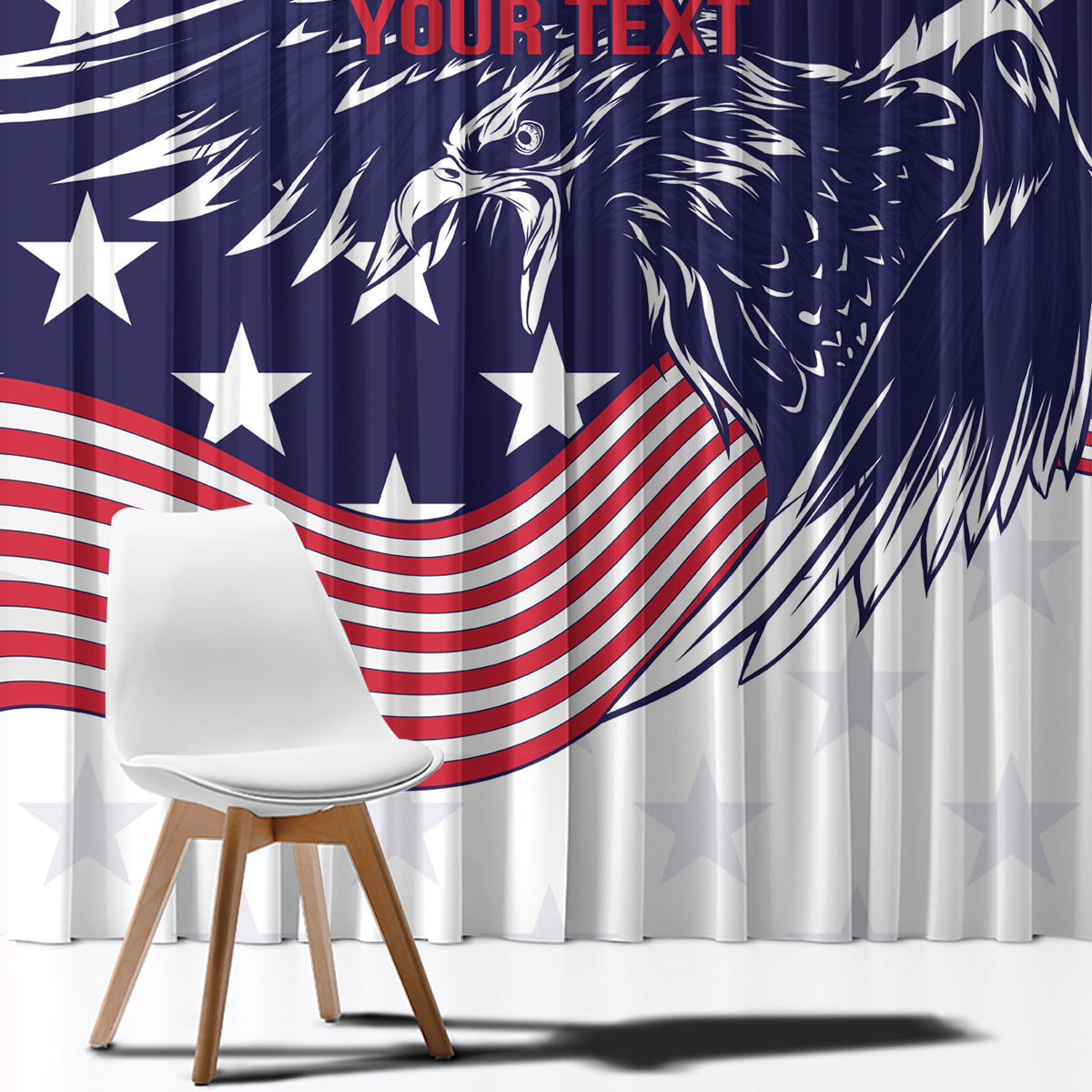 United States Cricket World Cup 2024 Window Curtain USA Badge Eagle Make Champions - Wonder Print Shop