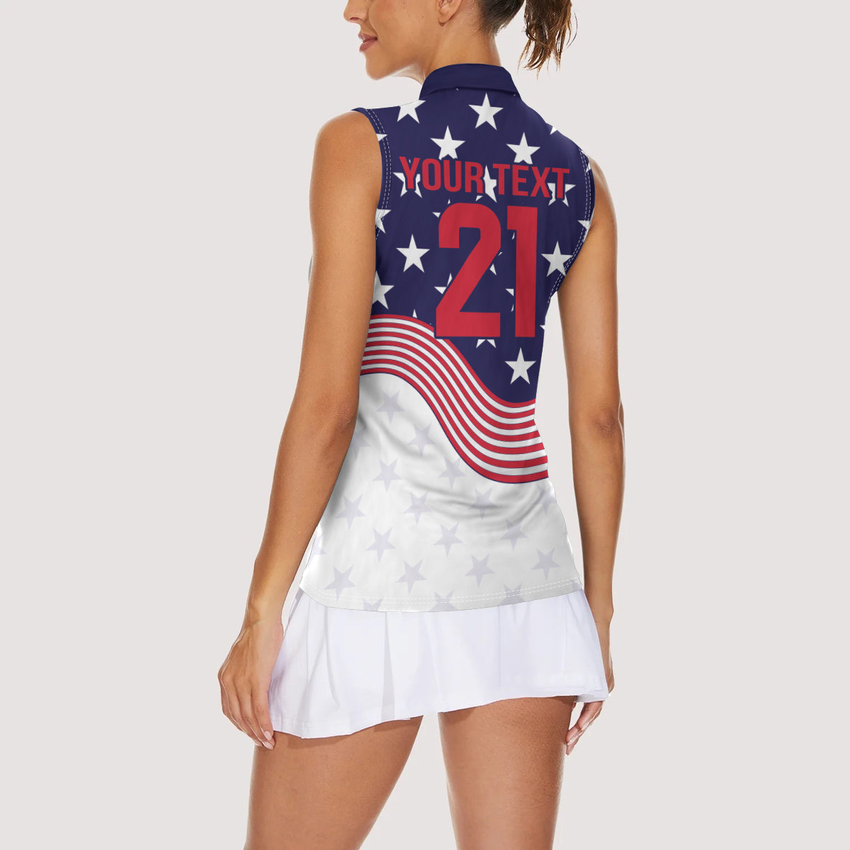 United States Cricket World Cup 2024 Women Sleeveless Polo Shirt USA Badge Eagle Make Champions - Wonder Print Shop
