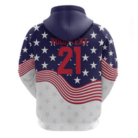 United States Cricket World Cup 2024 Zip Hoodie USA Badge Eagle Make Champions - Wonder Print Shop
