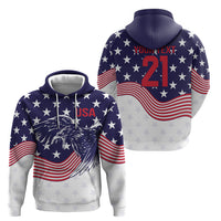 United States Cricket World Cup 2024 Zip Hoodie USA Badge Eagle Make Champions - Wonder Print Shop