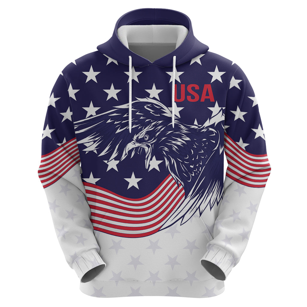 United States Cricket World Cup 2024 Zip Hoodie USA Badge Eagle Make Champions - Wonder Print Shop