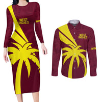 West Indies Cricket World Cup 2024 Couples Matching Long Sleeve Bodycon Dress and Long Sleeve Button Shirt Windies Make Champions LT9 - Wonder Print Shop