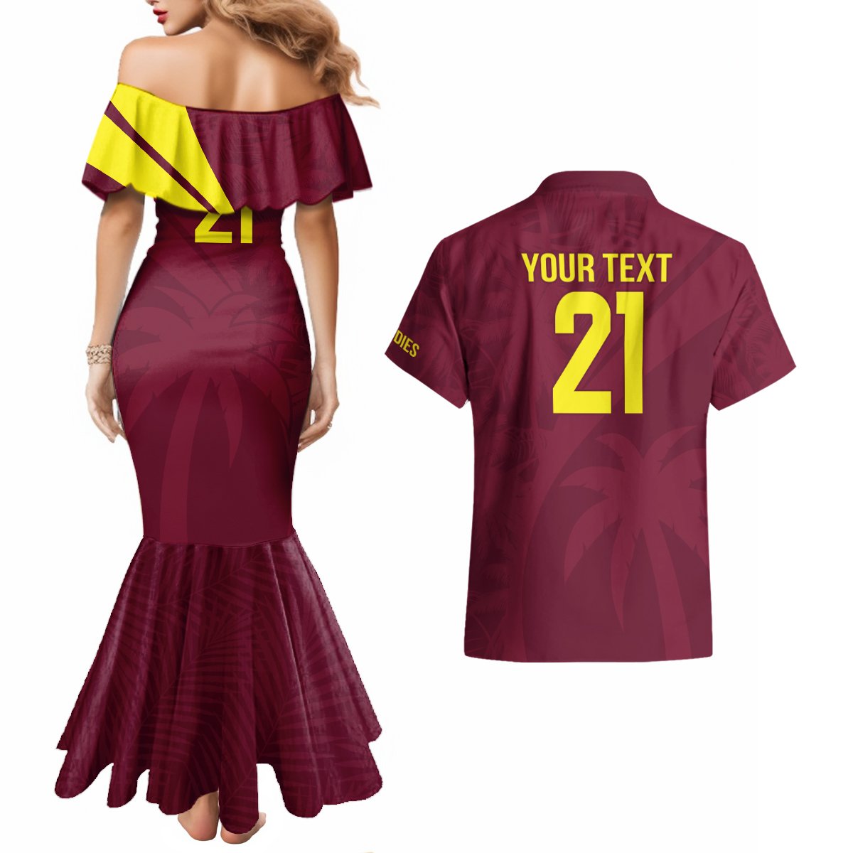 West Indies Cricket World Cup 2024 Couples Matching Mermaid Dress and Hawaiian Shirt Windies Make Champions LT9 - Wonder Print Shop