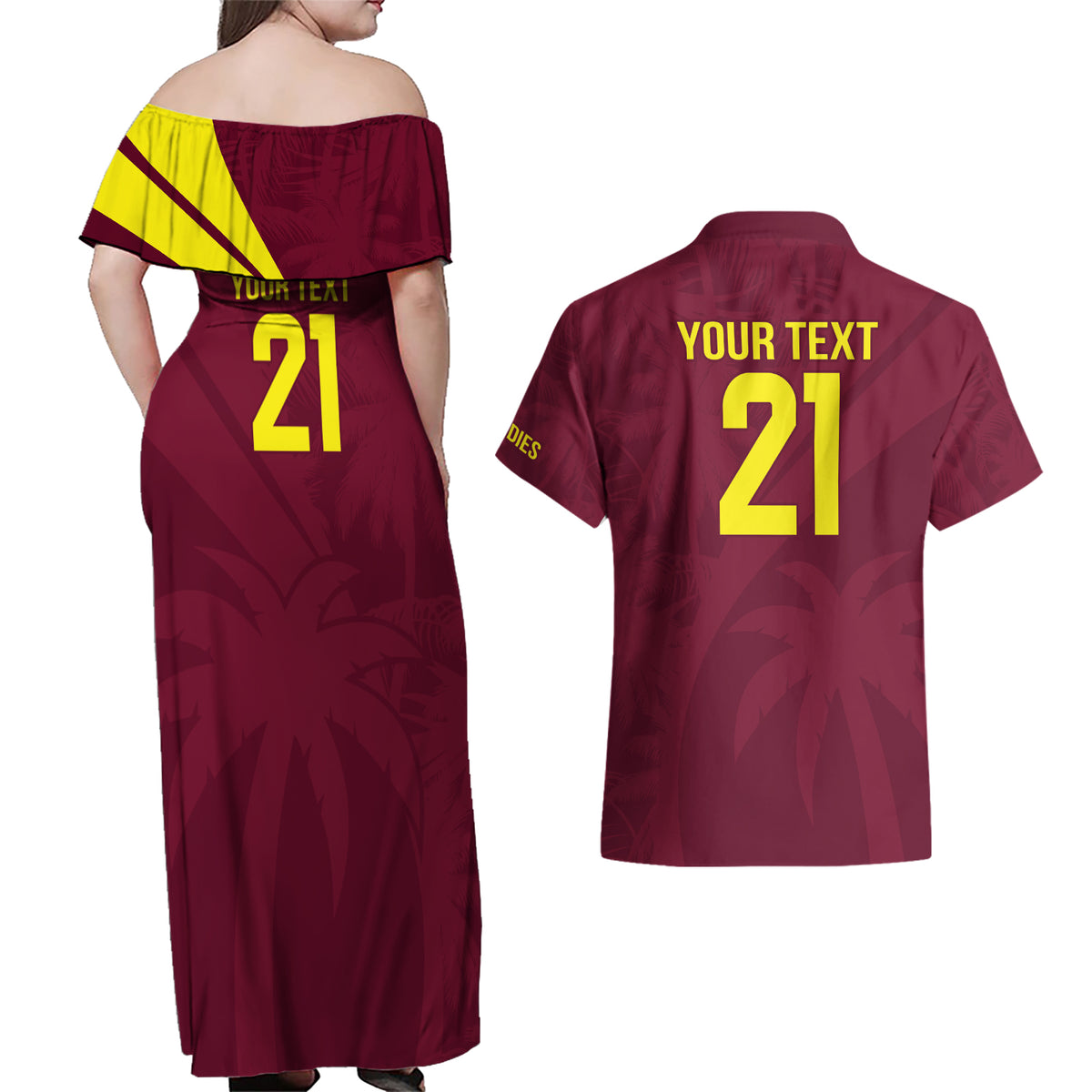 West Indies Cricket World Cup 2024 Couples Matching Off Shoulder Maxi Dress and Hawaiian Shirt Windies Make Champions LT9 - Wonder Print Shop