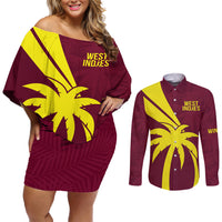 West Indies Cricket World Cup 2024 Couples Matching Off Shoulder Short Dress and Long Sleeve Button Shirt Windies Make Champions LT9 - Wonder Print Shop