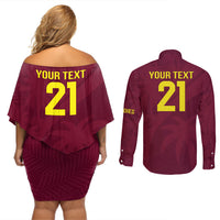 West Indies Cricket World Cup 2024 Couples Matching Off Shoulder Short Dress and Long Sleeve Button Shirt Windies Make Champions LT9 - Wonder Print Shop