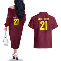 West Indies Cricket World Cup 2024 Couples Matching Off The Shoulder Long Sleeve Dress and Hawaiian Shirt Windies Make Champions LT9 - Wonder Print Shop