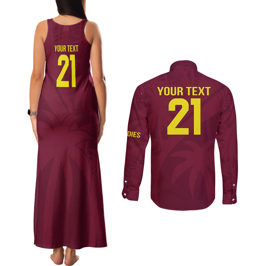 West Indies Cricket World Cup 2024 Couples Matching Tank Maxi Dress and Long Sleeve Button Shirt Windies Make Champions LT9 - Wonder Print Shop