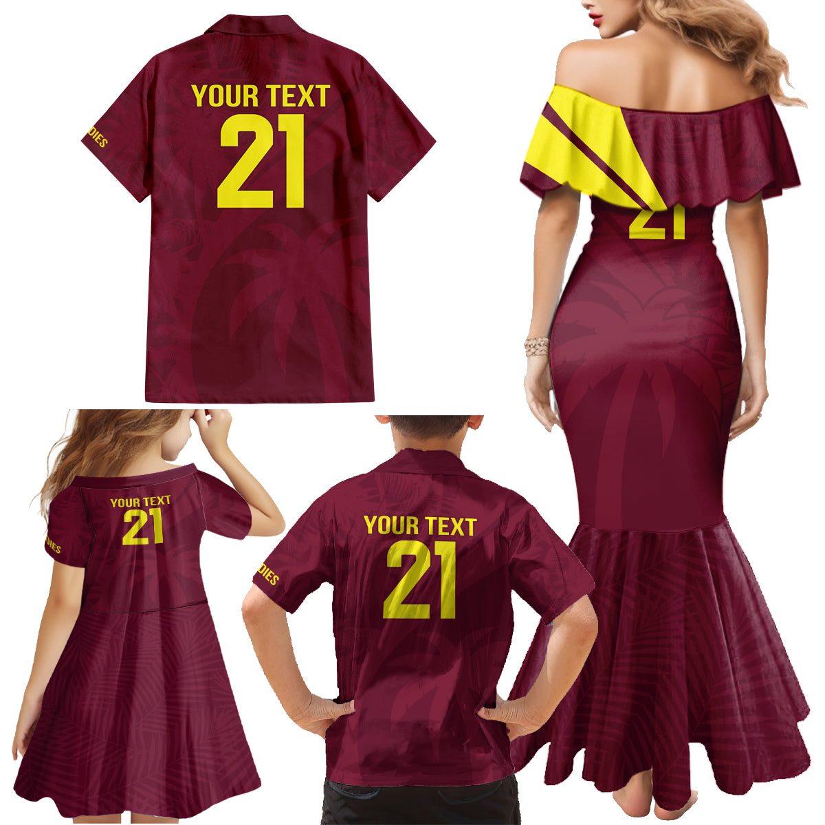 West Indies Cricket World Cup 2024 Family Matching Mermaid Dress and Hawaiian Shirt Windies Make Champions LT9 - Wonder Print Shop