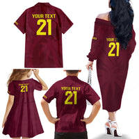 West Indies Cricket World Cup 2024 Family Matching Off The Shoulder Long Sleeve Dress and Hawaiian Shirt Windies Make Champions - Wonder Print Shop