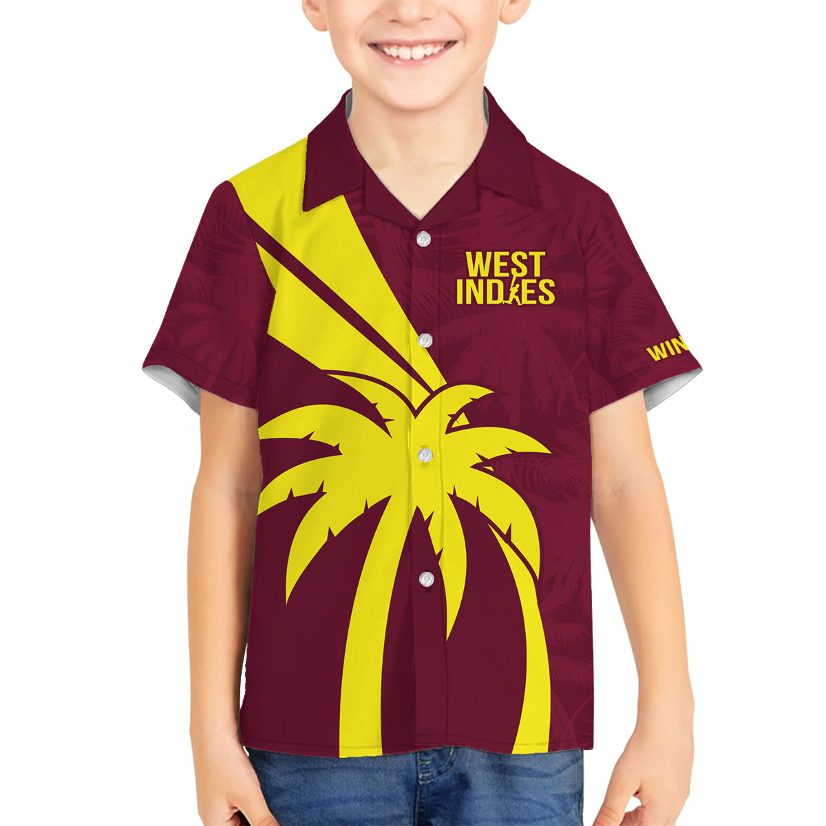 West Indies Cricket World Cup 2024 Family Matching Off The Shoulder Long Sleeve Dress and Hawaiian Shirt Windies Make Champions - Wonder Print Shop
