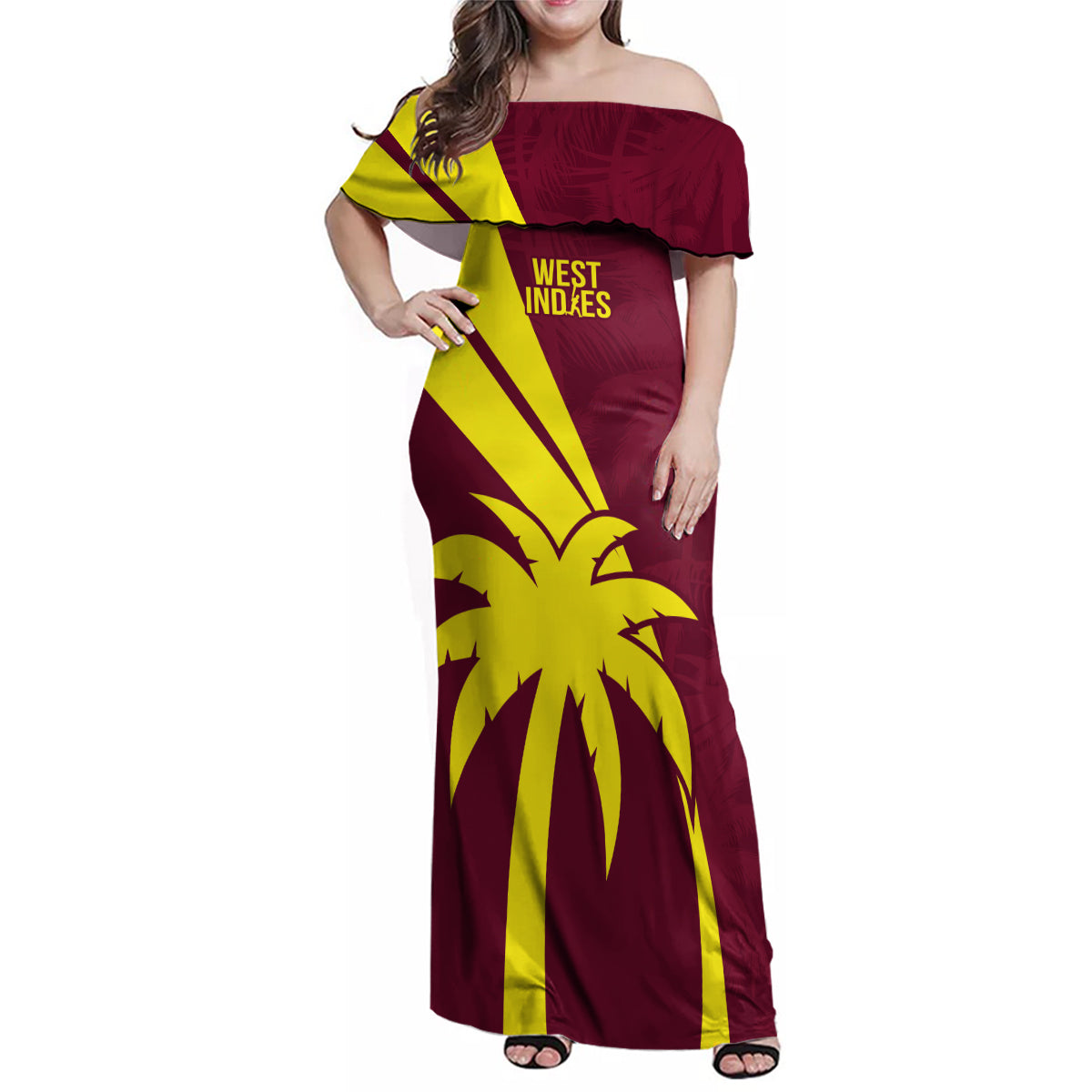 West Indies Cricket World Cup 2024 Family Matching Off Shoulder Maxi Dress and Hawaiian Shirt Windies Make Champions LT9 - Wonder Print Shop