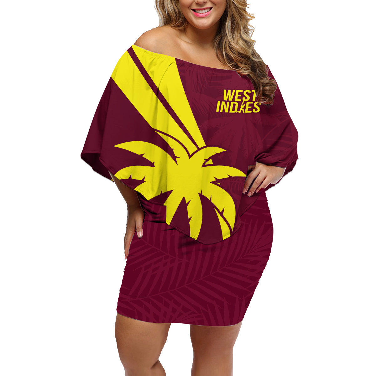 West Indies Cricket World Cup 2024 Family Matching Off Shoulder Short Dress and Hawaiian Shirt Windies Make Champions LT9 - Wonder Print Shop