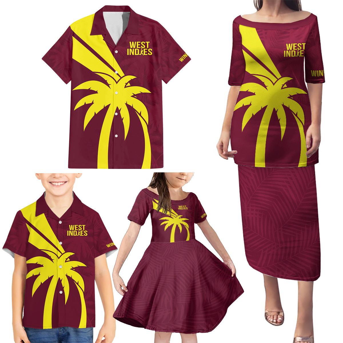 West Indies Cricket World Cup 2024 Family Matching Puletasi and Hawaiian Shirt Windies Make Champions - Wonder Print Shop