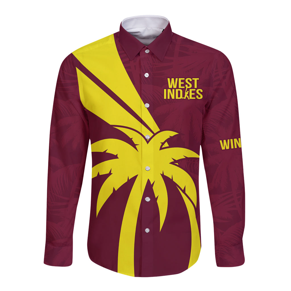 West Indies Cricket World Cup 2024 Long Sleeve Button Shirt Windies Make Champions - Wonder Print Shop