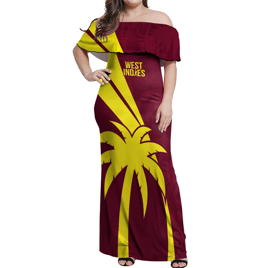 West Indies Cricket World Cup 2024 Off Shoulder Maxi Dress Windies Make Champions - Wonder Print Shop