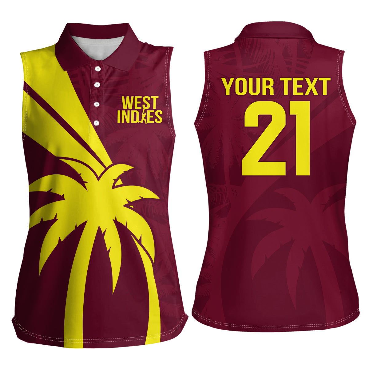 West Indies Cricket World Cup 2024 Women Sleeveless Polo Shirt Windies Make Champions - Wonder Print Shop