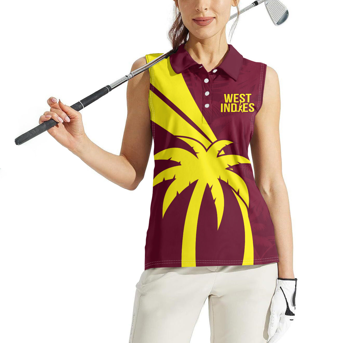 West Indies Cricket World Cup 2024 Women Sleeveless Polo Shirt Windies Make Champions - Wonder Print Shop