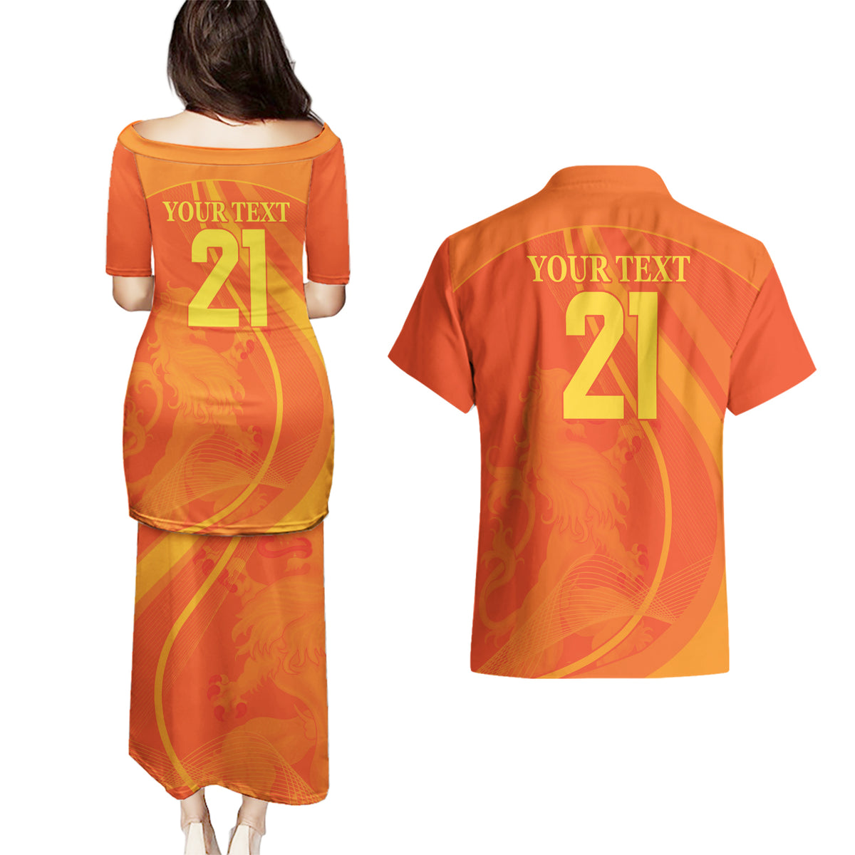 Netherlands Cricket World Cup 2024 Couples Matching Puletasi and Hawaiian Shirt The Flying Dutchmen Make Champions LT9 - Wonder Print Shop