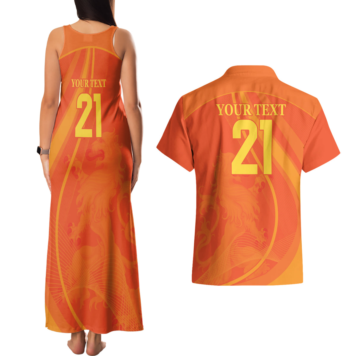 Netherlands Cricket World Cup 2024 Couples Matching Tank Maxi Dress and Hawaiian Shirt The Flying Dutchmen Make Champions LT9 - Wonder Print Shop