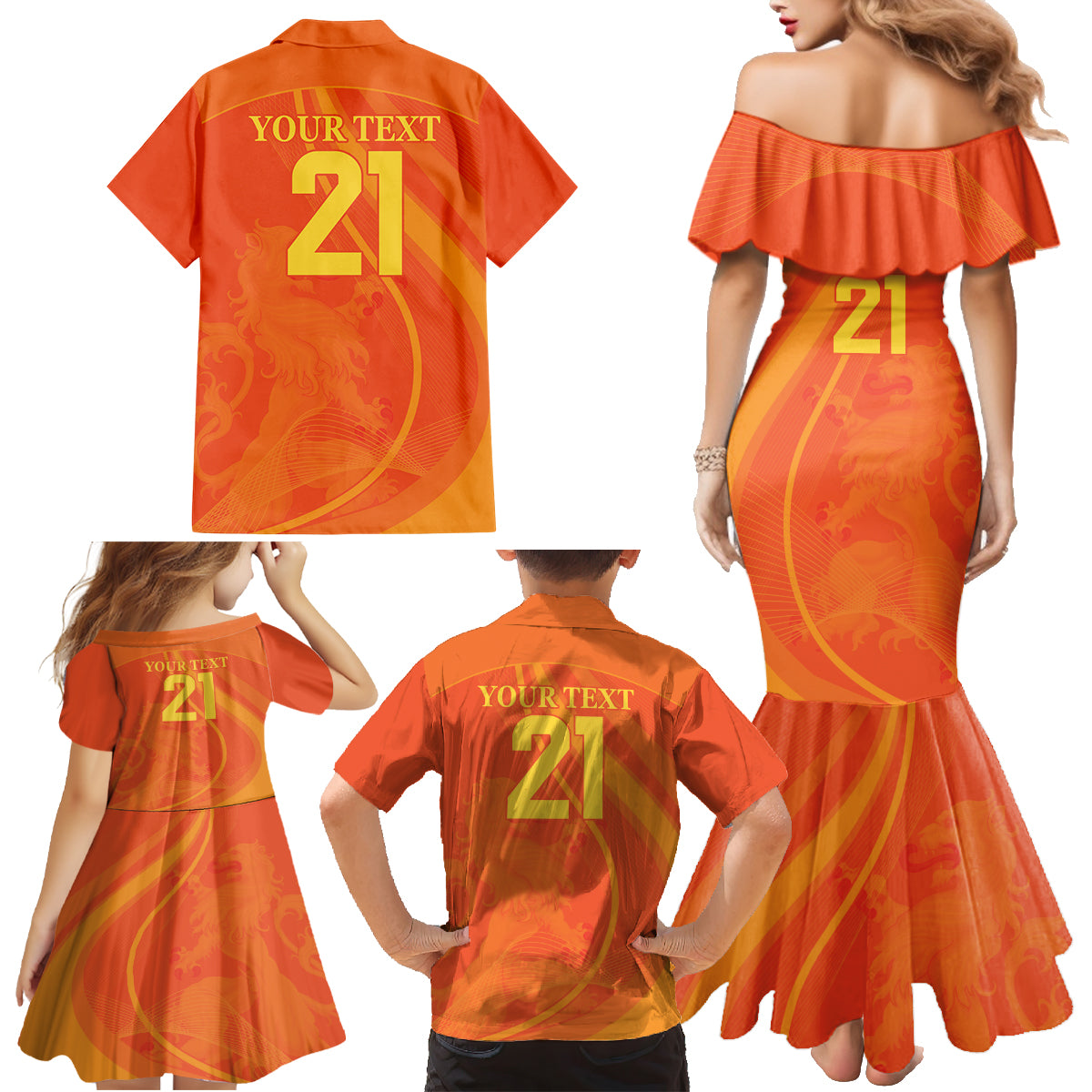 Netherlands Cricket World Cup 2024 Family Matching Mermaid Dress and Hawaiian Shirt The Flying Dutchmen Make Champions LT9 - Wonder Print Shop