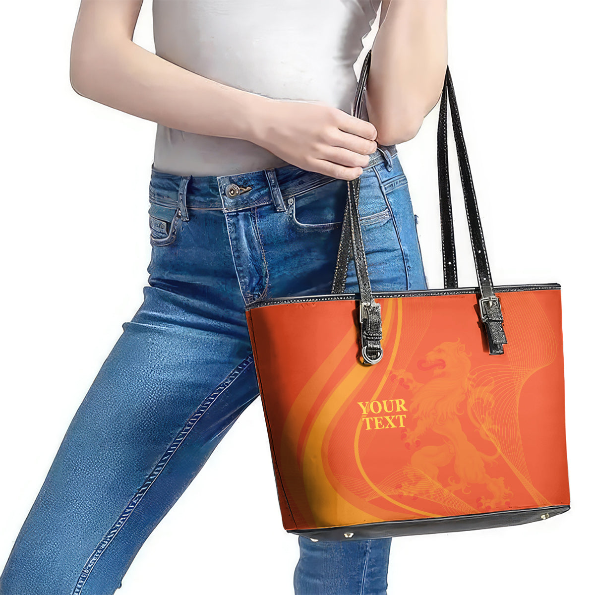 Netherlands Cricket World Cup 2024 Leather Tote Bag The Flying Dutchmen Make Champions - Wonder Print Shop