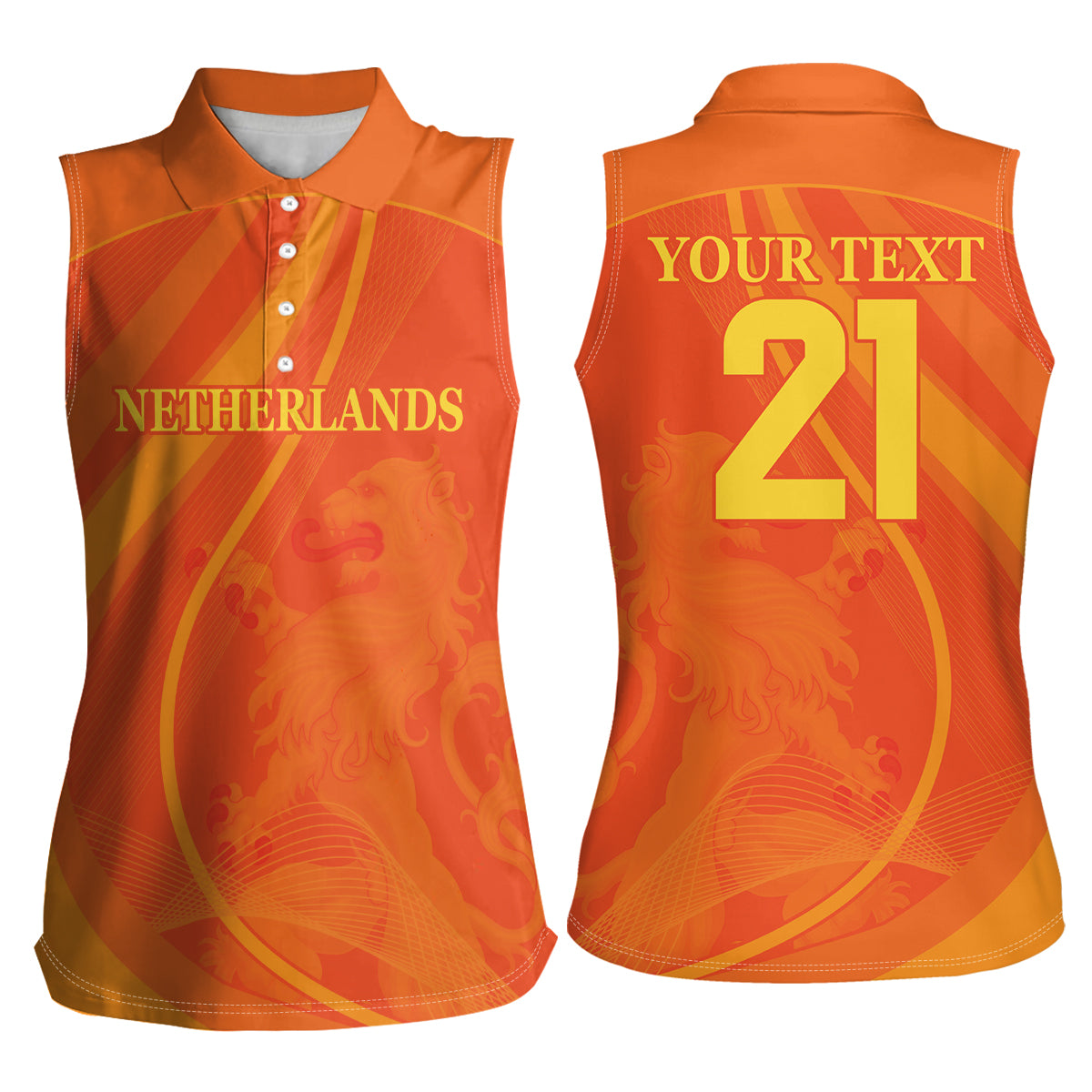 Netherlands Cricket World Cup 2024 Women Sleeveless Polo Shirt The Flying Dutchmen Make Champions - Wonder Print Shop