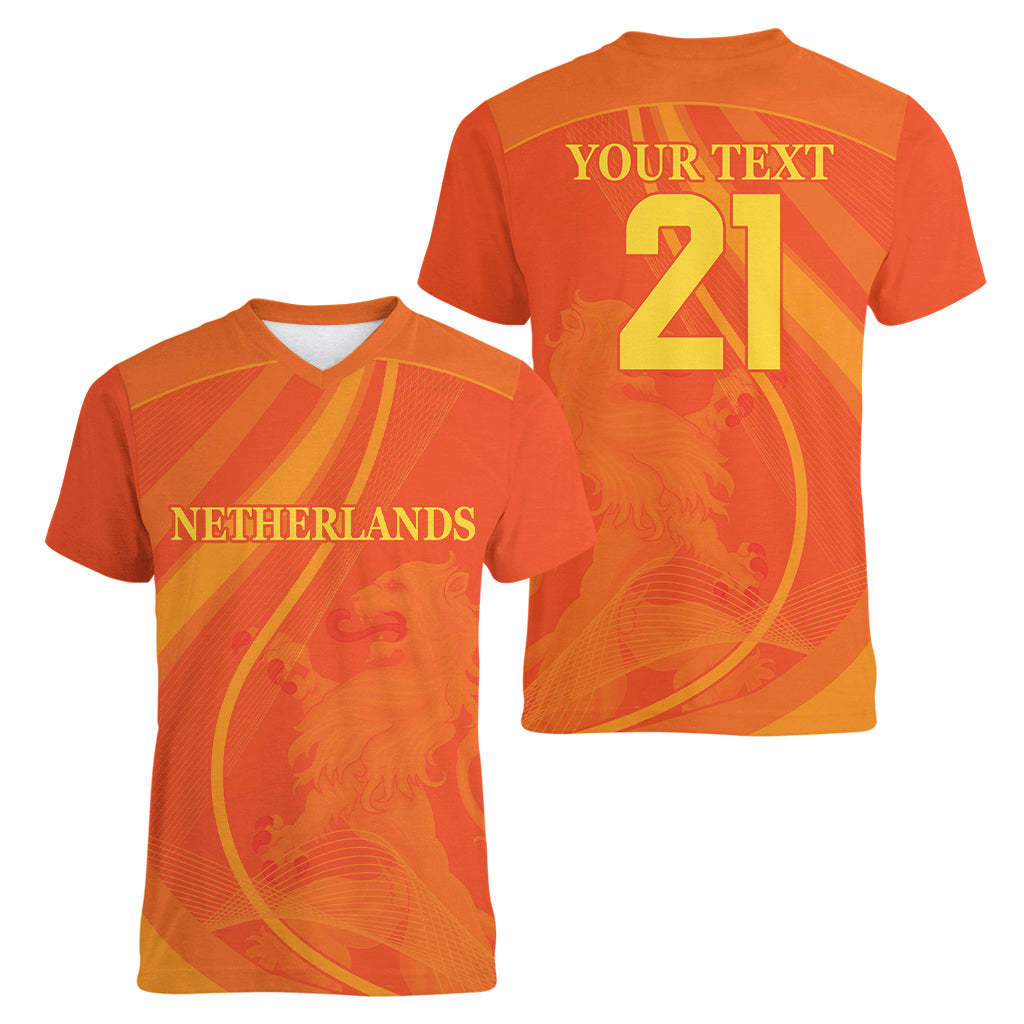 Netherlands Cricket World Cup 2024 Women V-Neck T-Shirt The Flying Dutchmen Make Champions - Wonder Print Shop