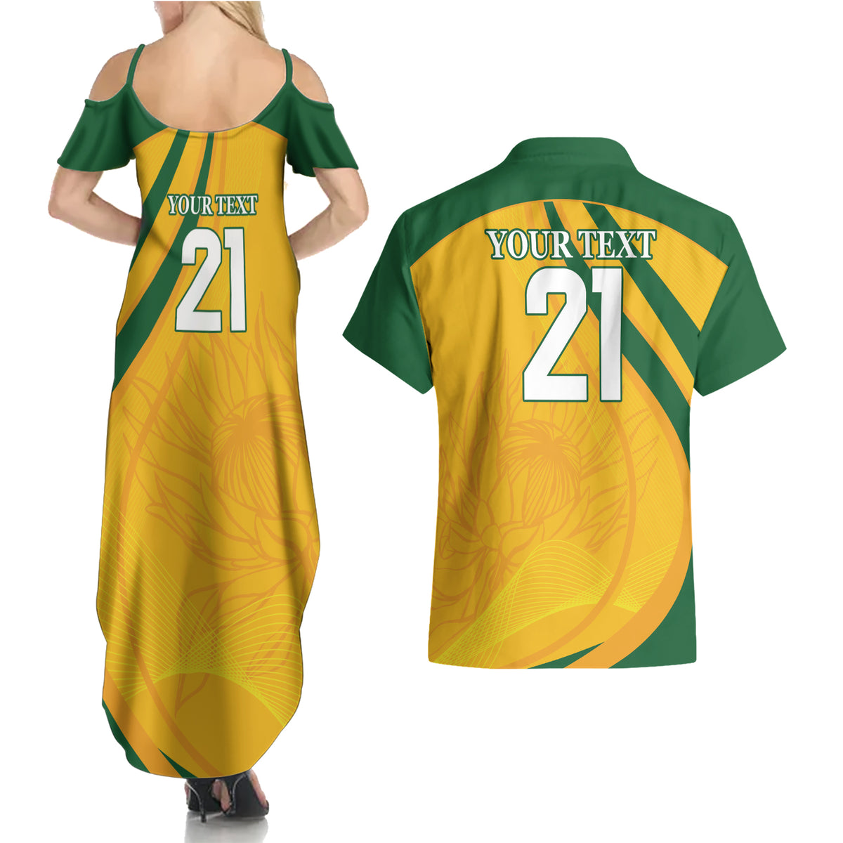 South Africa Cricket World Cup 2024 Couples Matching Summer Maxi Dress and Hawaiian Shirt Proteas Make Champions LT9 - Wonder Print Shop