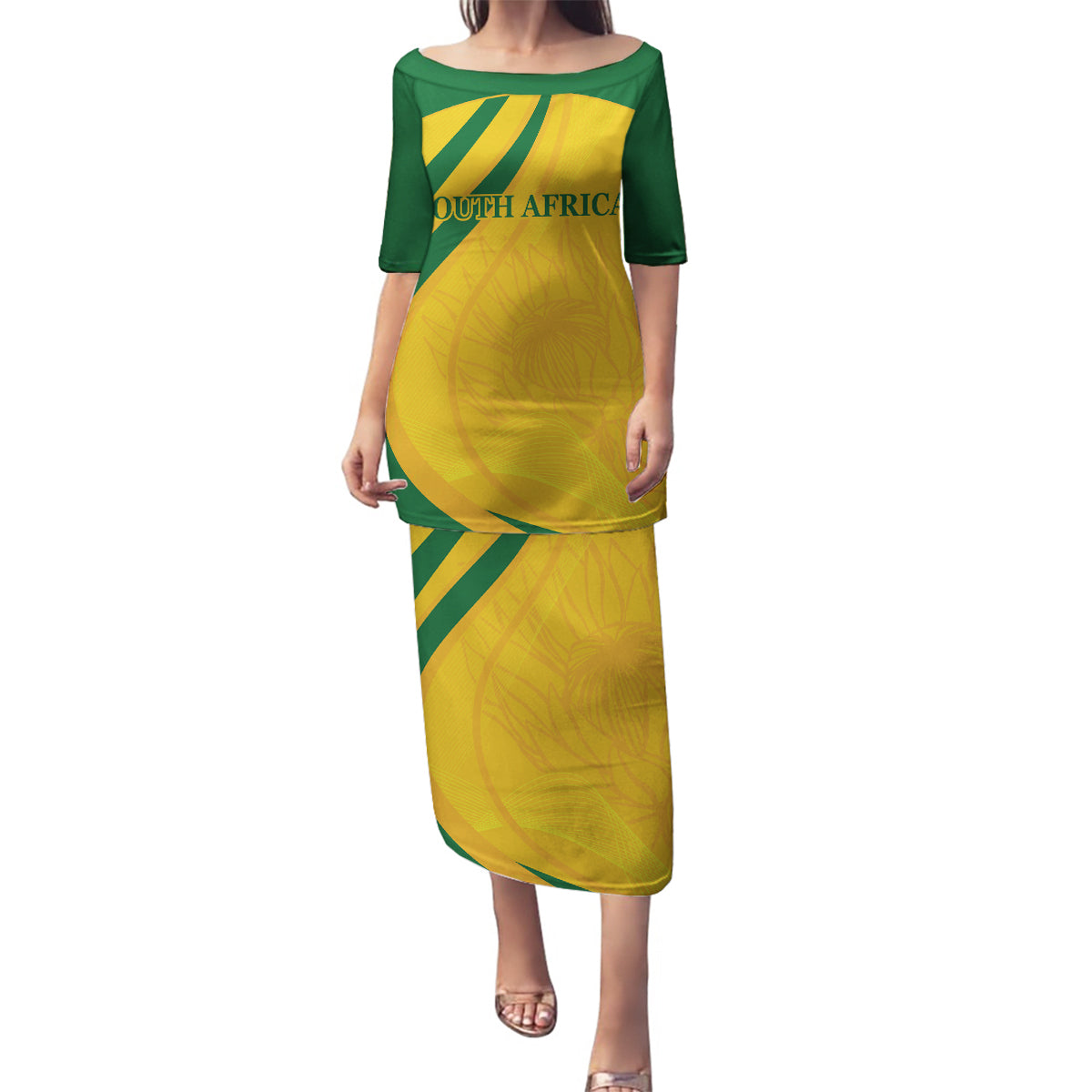 South Africa Cricket World Cup 2024 Family Matching Puletasi and Hawaiian Shirt Proteas Make Champions - Wonder Print Shop