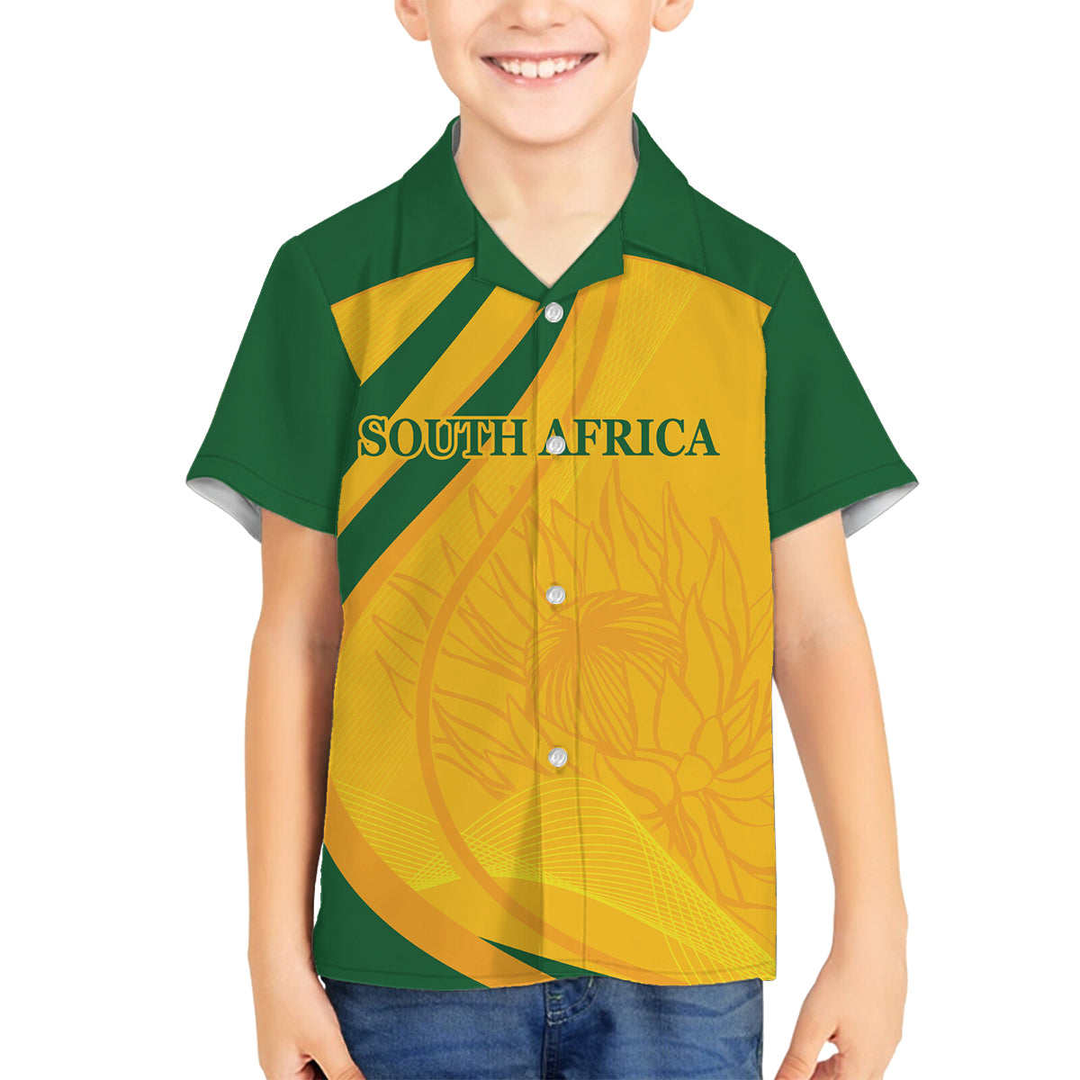 South Africa Cricket World Cup 2024 Family Matching Summer Maxi Dress and Hawaiian Shirt Proteas Make Champions - Wonder Print Shop