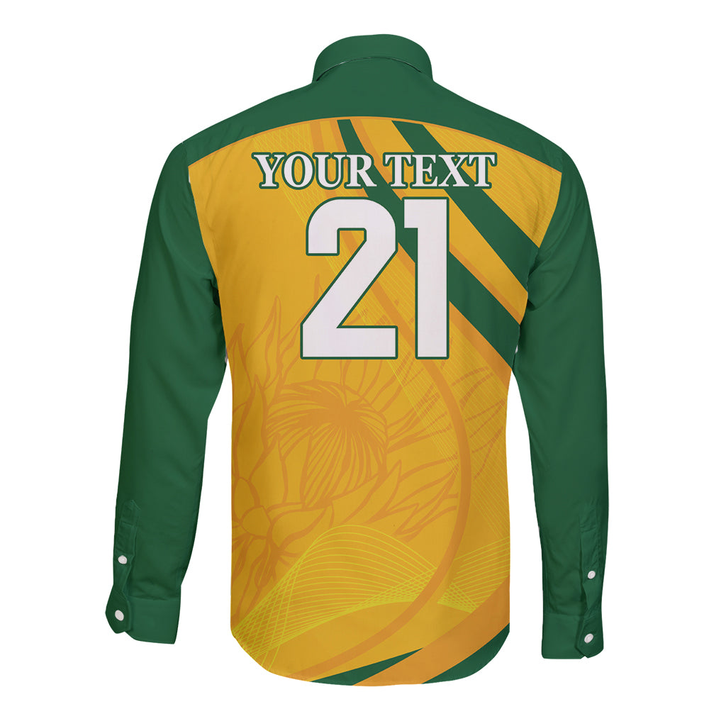 South Africa Cricket World Cup 2024 Long Sleeve Button Shirt Proteas Make Champions - Wonder Print Shop