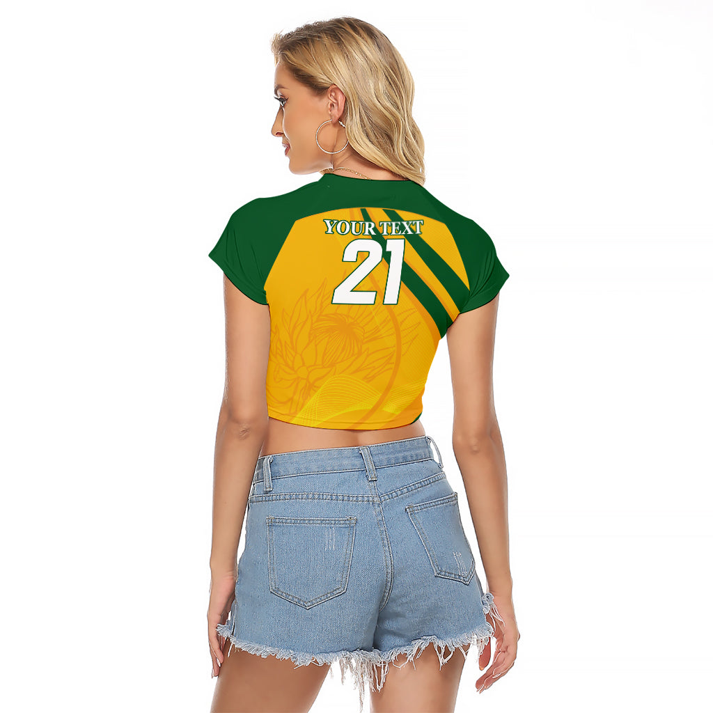 South Africa Cricket World Cup 2024 Raglan Cropped T Shirt Proteas Make Champions - Wonder Print Shop