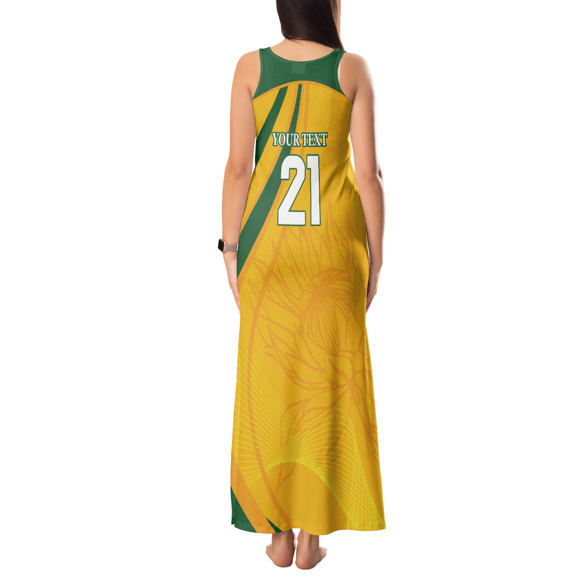 South Africa Cricket World Cup 2024 Tank Maxi Dress Proteas Make Champions - Wonder Print Shop