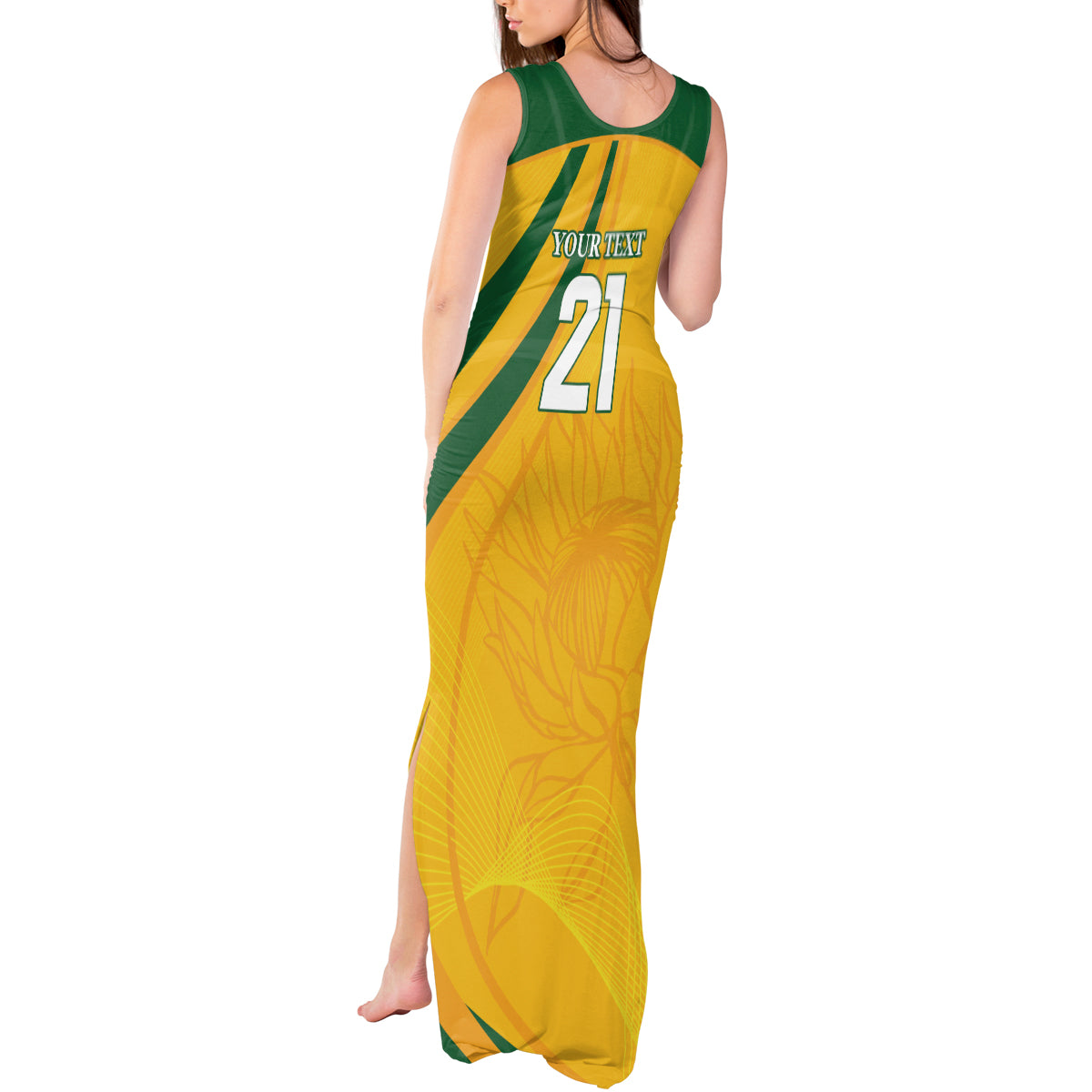 South Africa Cricket World Cup 2024 Tank Maxi Dress Proteas Make Champions - Wonder Print Shop
