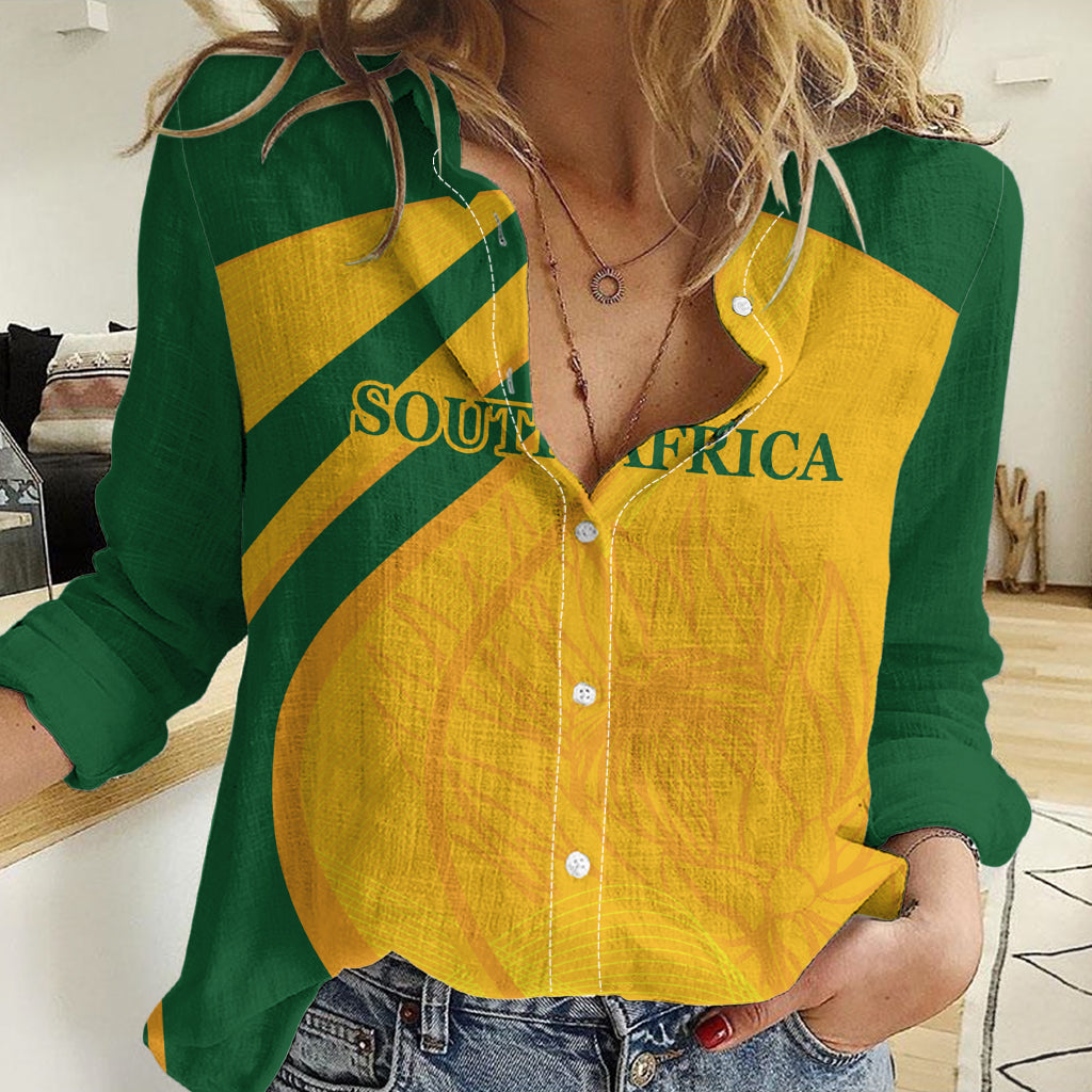 South Africa Cricket World Cup 2024 Women Casual Shirt Proteas Make Champions - Wonder Print Shop