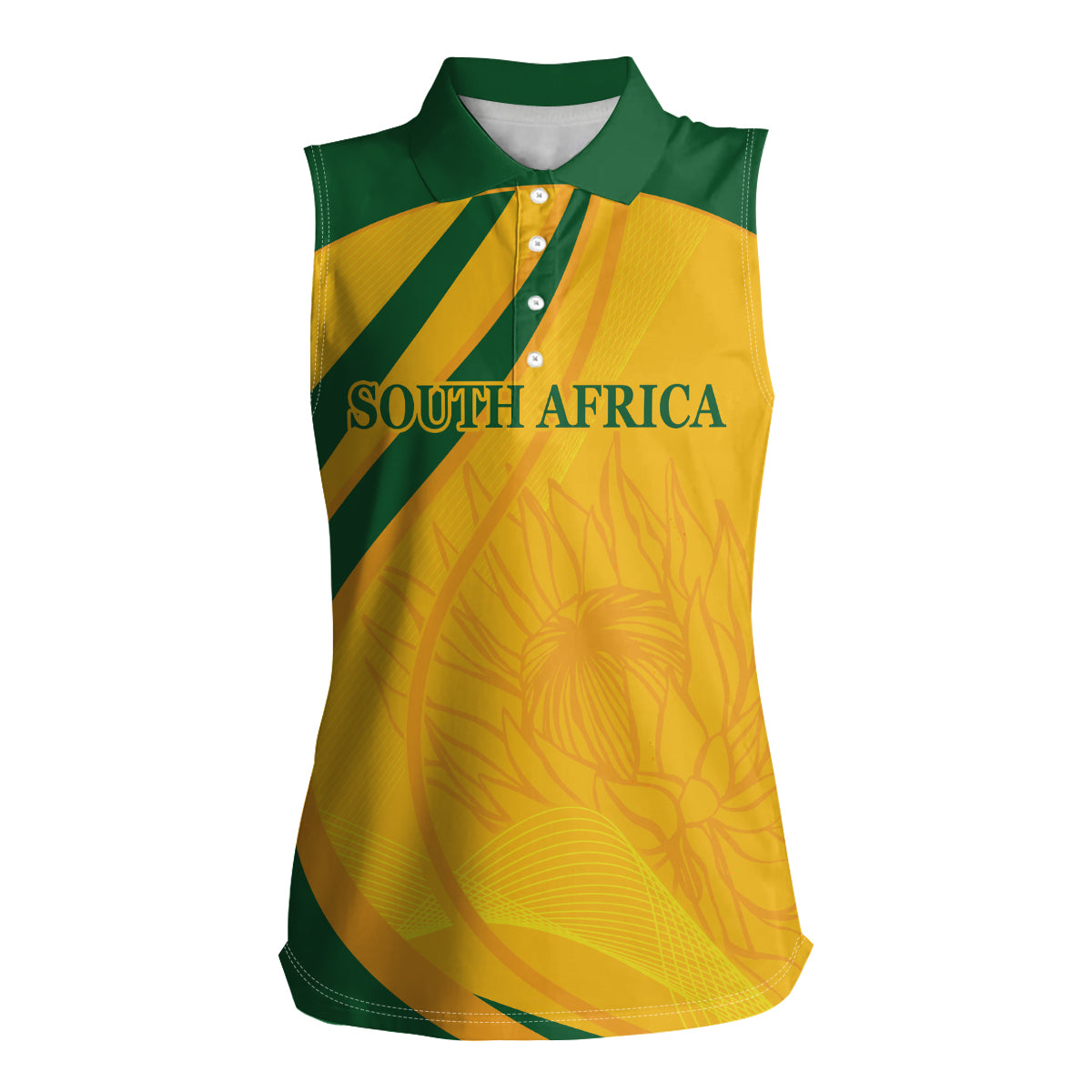 South Africa Cricket World Cup 2024 Women Sleeveless Polo Shirt Proteas Make Champions - Wonder Print Shop