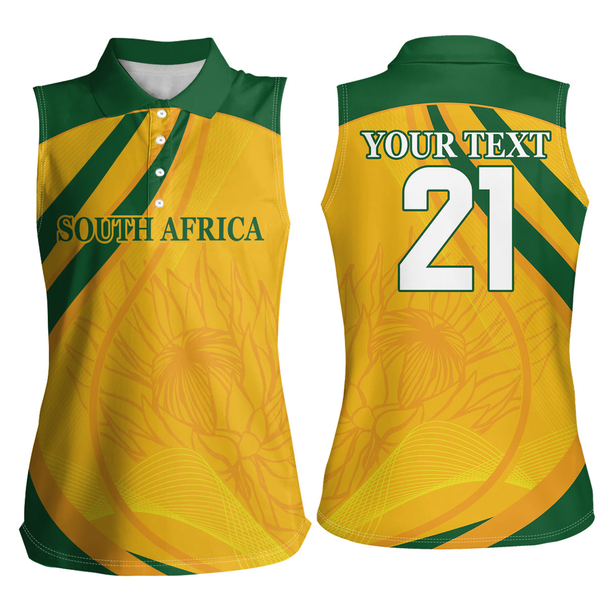 South Africa Cricket World Cup 2024 Women Sleeveless Polo Shirt Proteas Make Champions - Wonder Print Shop