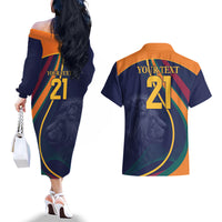 Sri Lanka Cricket World Cup 2024 Couples Matching Off The Shoulder Long Sleeve Dress and Hawaiian Shirt Shri Lanka Jathika Crikat Kandayama LT9 - Wonder Print Shop