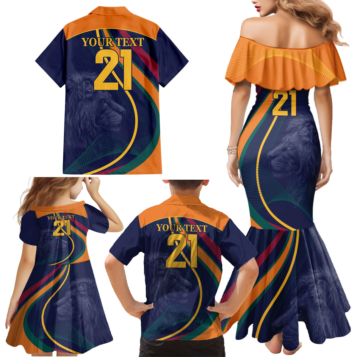 Sri Lanka Cricket World Cup 2024 Family Matching Mermaid Dress and Hawaiian Shirt Shri Lanka Jathika Crikat Kandayama LT9 - Wonder Print Shop