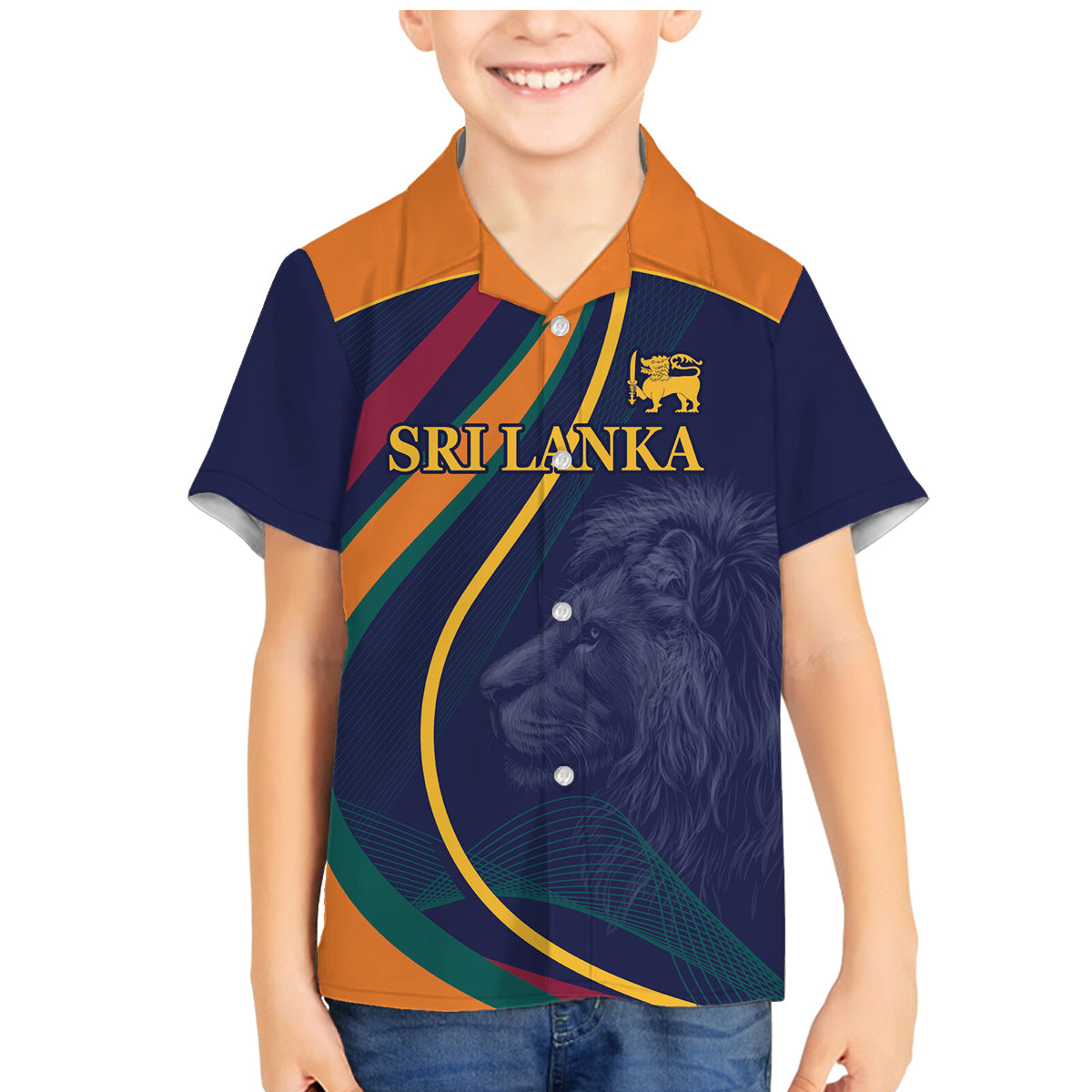 Sri Lanka Cricket World Cup 2024 Family Matching Mermaid Dress and Hawaiian Shirt Shri Lanka Jathika Crikat Kandayama LT9 - Wonder Print Shop