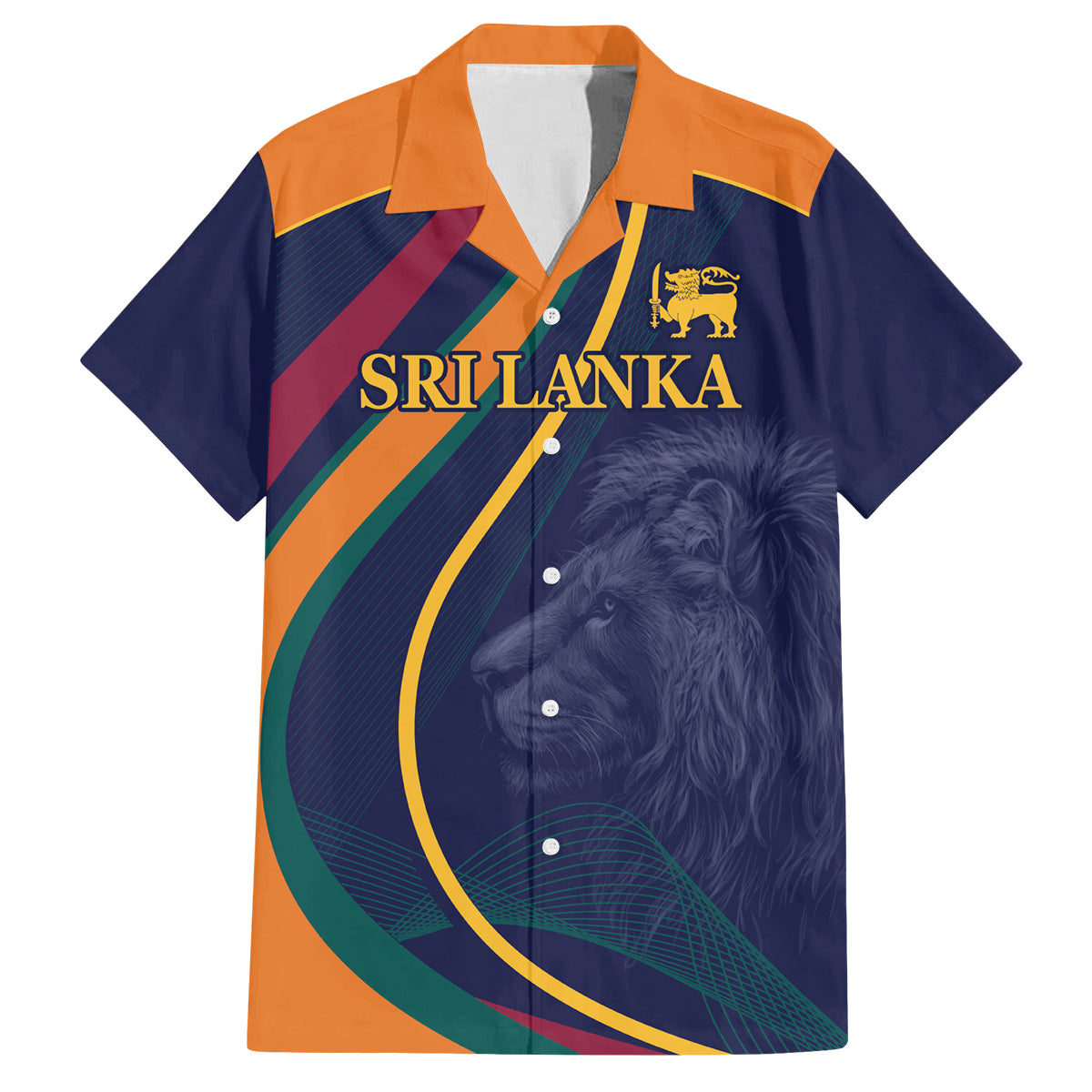 Sri Lanka Cricket World Cup 2024 Family Matching Off The Shoulder Long Sleeve Dress and Hawaiian Shirt Shri Lanka Jathika Crikat Kandayama - Wonder Print Shop