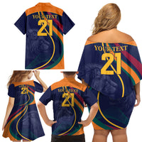Sri Lanka Cricket World Cup 2024 Family Matching Off Shoulder Short Dress and Hawaiian Shirt Shri Lanka Jathika Crikat Kandayama LT9 - Wonder Print Shop