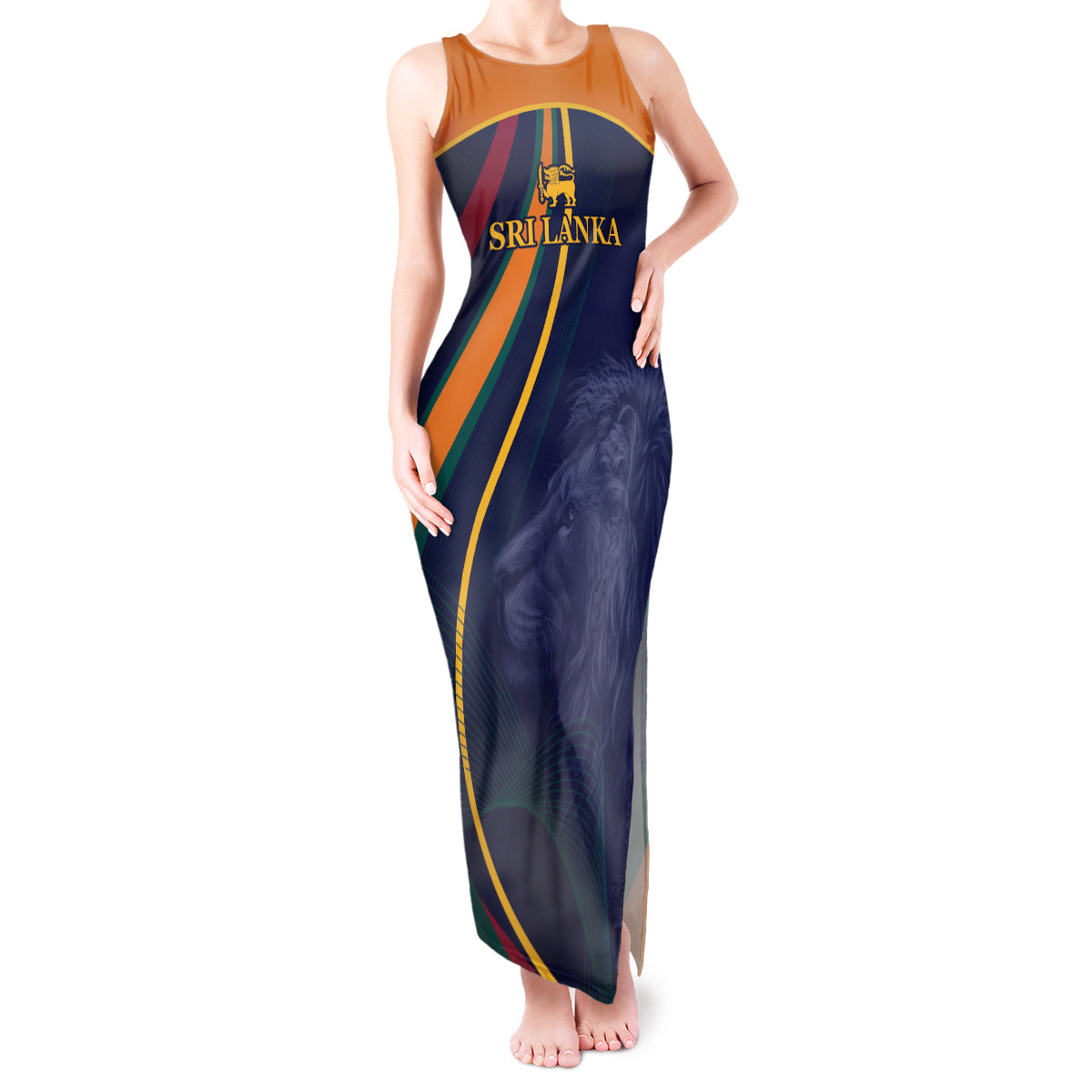 Sri Lanka Cricket World Cup 2024 Tank Maxi Dress Shri Lanka Jathika Crikat Kandayama - Wonder Print Shop