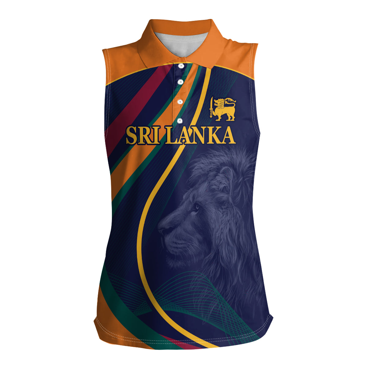 Sri Lanka Cricket World Cup 2024 Women Sleeveless Polo Shirt Shri Lanka Jathika Crikat Kandayama - Wonder Print Shop