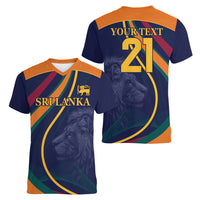 Sri Lanka Cricket World Cup 2024 Women V-Neck T-Shirt Shri Lanka Jathika Crikat Kandayama - Wonder Print Shop
